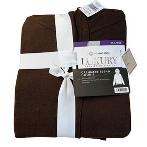 Member's Mark Luxury Cashmere Blend Hoodie Brown XXL Semi-Fitted‎ NWT